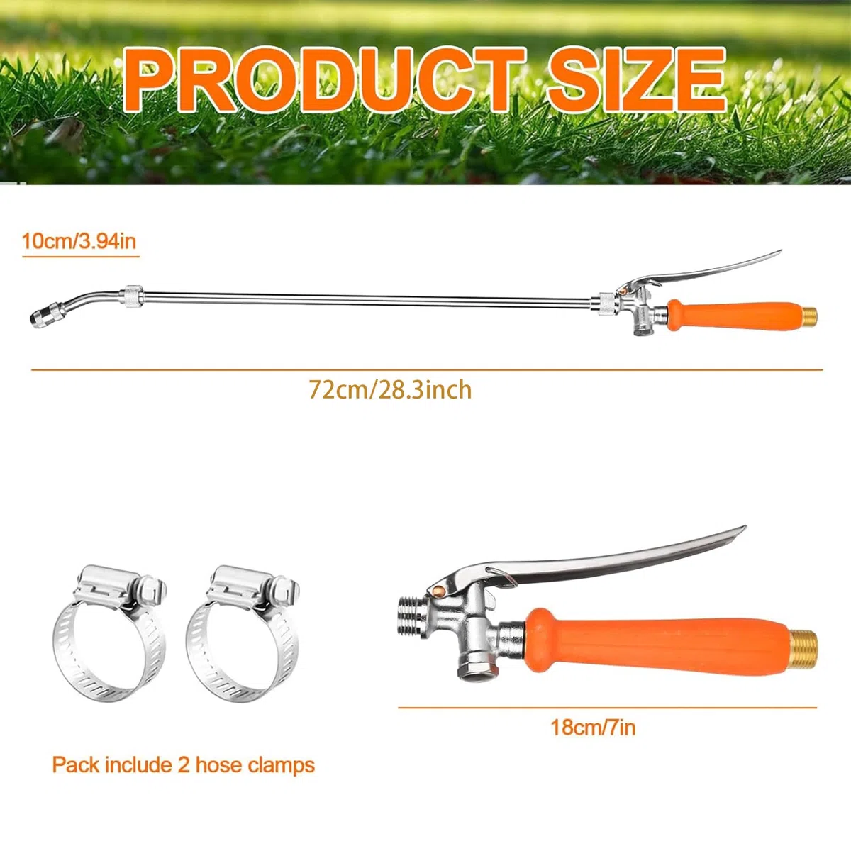 Varilla pulverizadora, lanza pulverizadora con boquilla, varilla universal ajustable 3/8 y 1/4 pulgadas de latón Barb repuesto, universal para alta presión