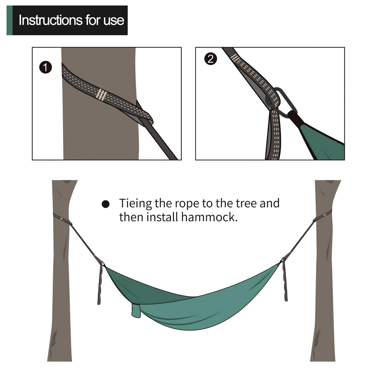Correas para hamaca, para acampar al aire libre, accesorios para árbol de yoga, columpio para colgar, sistema de suspensión de bucle de extensión, 280 cm, rodamiento máximo 600 kg