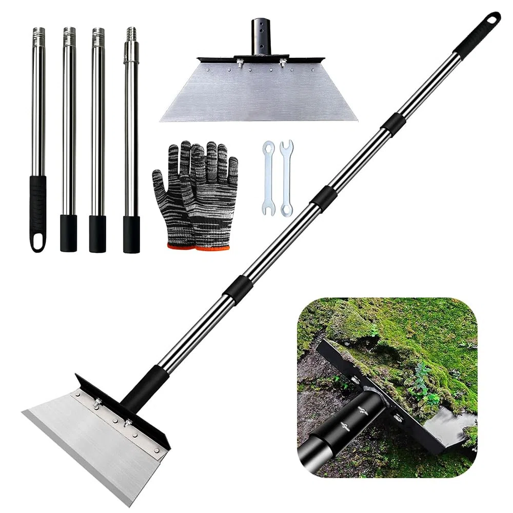 Pala de Jardín Multifuncional, Pala de Limpieza de JardíN con Mango 160 cm, Pala Plana de Acero Multifuncional, Pala de Limpieza de JardíN, para Plantas, Jardines, Granjas, Céspedes