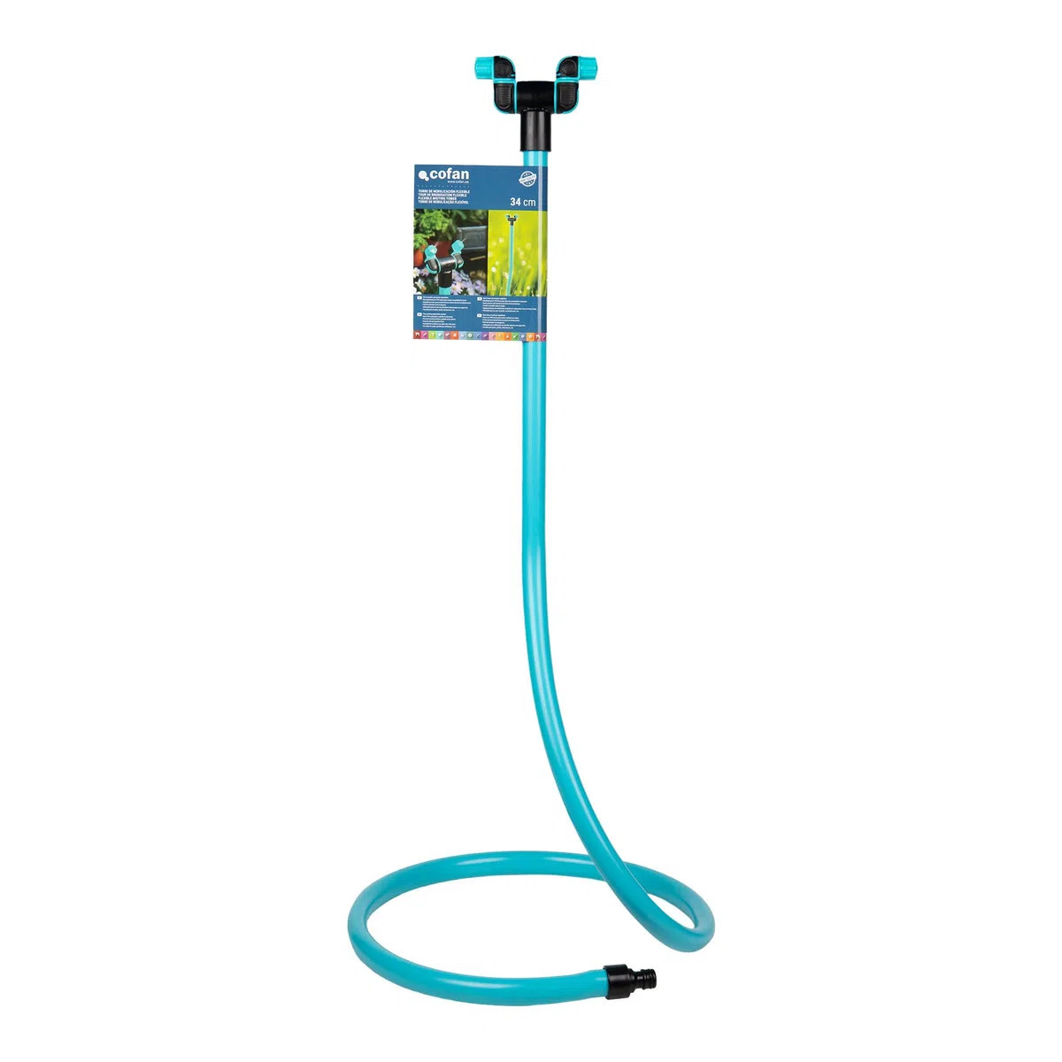 Cofan Torre de Nebulización de 79 cm de Altura | Con 2 Boquillas Ajustables | Ideal para Patios, Jardines y exteriores