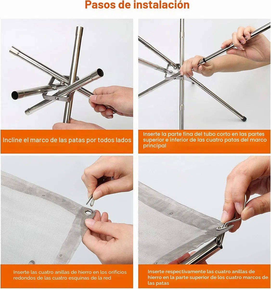 KAHEIGN Pozo de Fuego Portátil Libre, 42CM Plegable Malla de Acero Inoxidable Chimenea de Pozo de Fuego Barbacoa Cuenco de Fuego para Camping Picnic Hoguera - con Guantes Resistentes Calor y Bolsa