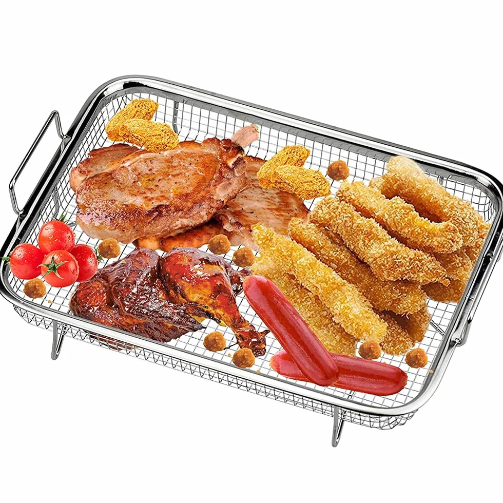 Juego Cocina Crujiente,Cesta Parrilla Malla,Bandeja Hornear Canasta,Cesta Juego Bandeja Hornear,Se Utiliza Para Hornear Galletas y Pasteles,Asar a La Parrilla y Enfriar,Cargar Frutas y Verduras