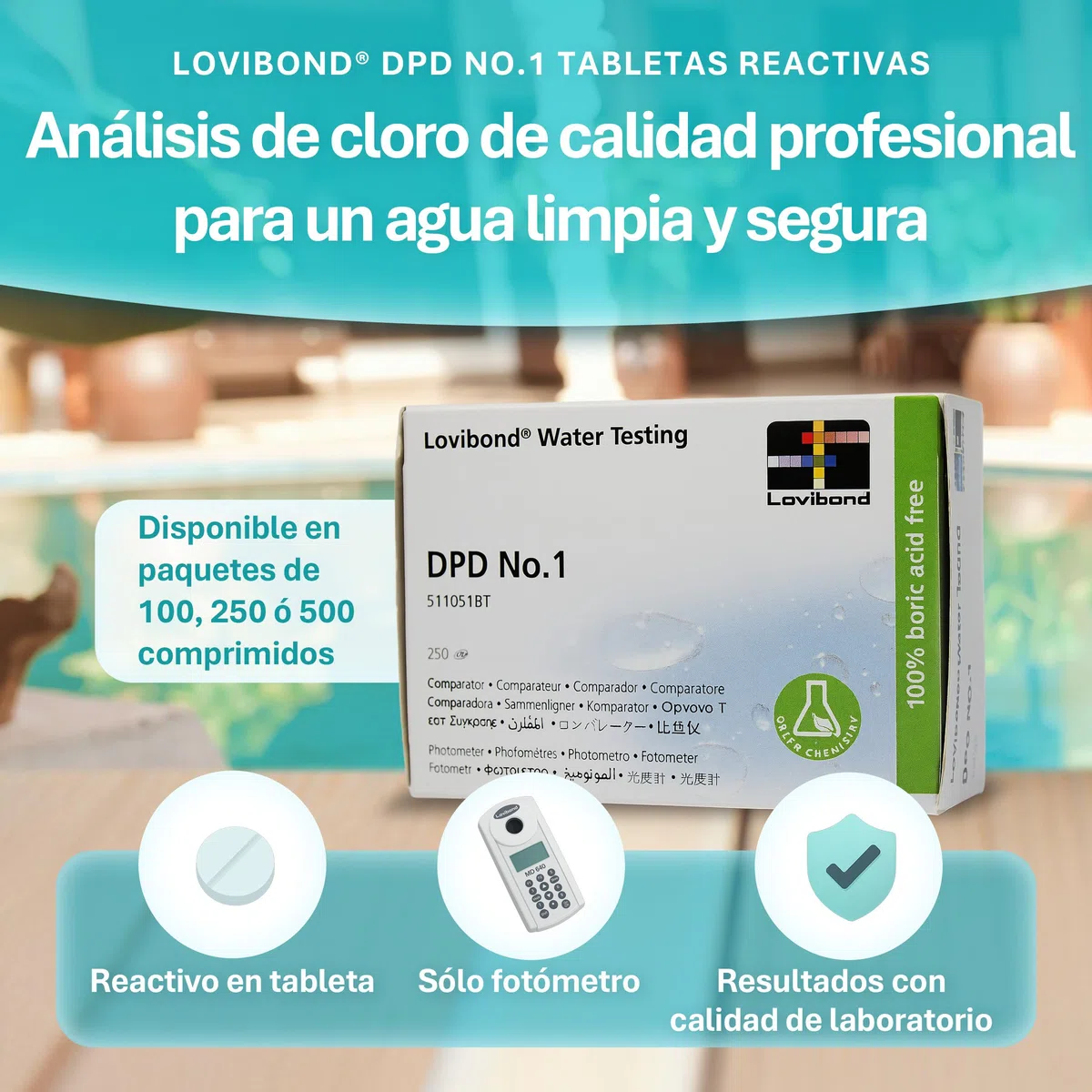 Certikin DPD Nº 1 Reactivo Piscina 250 Tabletas
