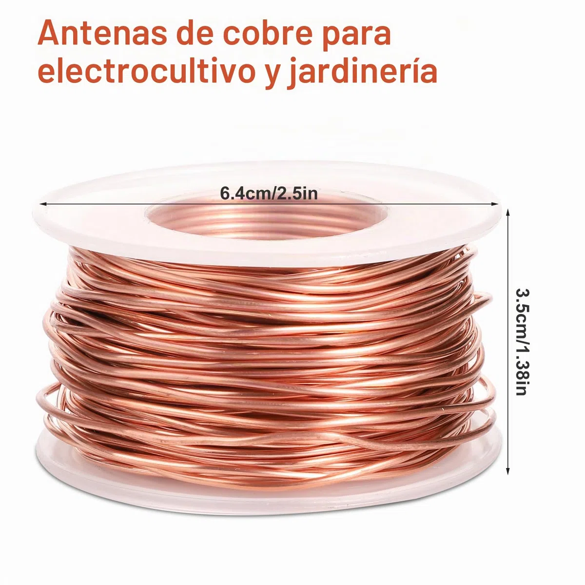 Antena de electrocultivo, alambre de cobre puro 99.9%, calibre 16, 65 pies para jardinería y crecimiento de plantas