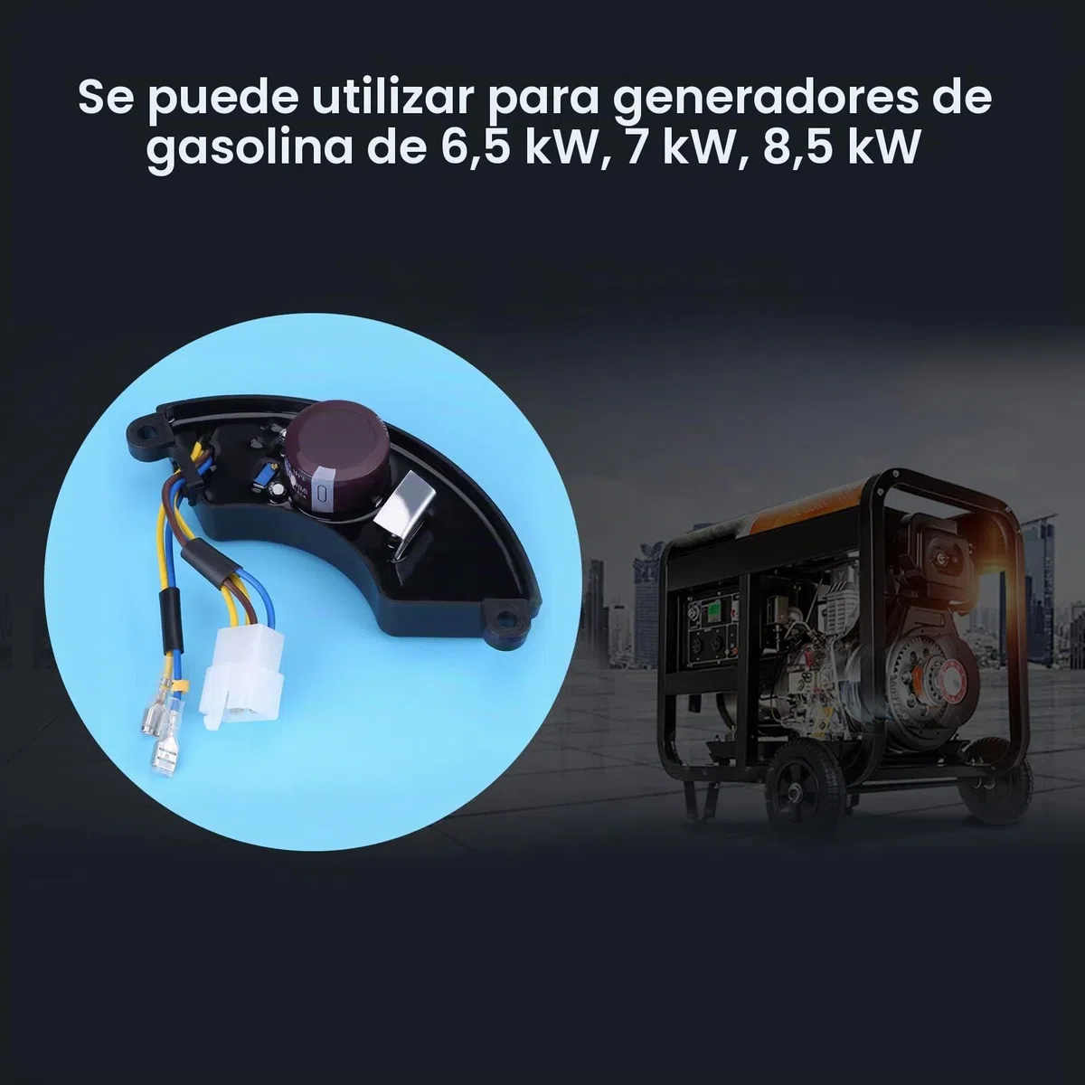 Regulador Automático de Voltaje AVR 450V 680VF para Generador de Gasolina de 6 Hilos 6.5KW-8.5KW