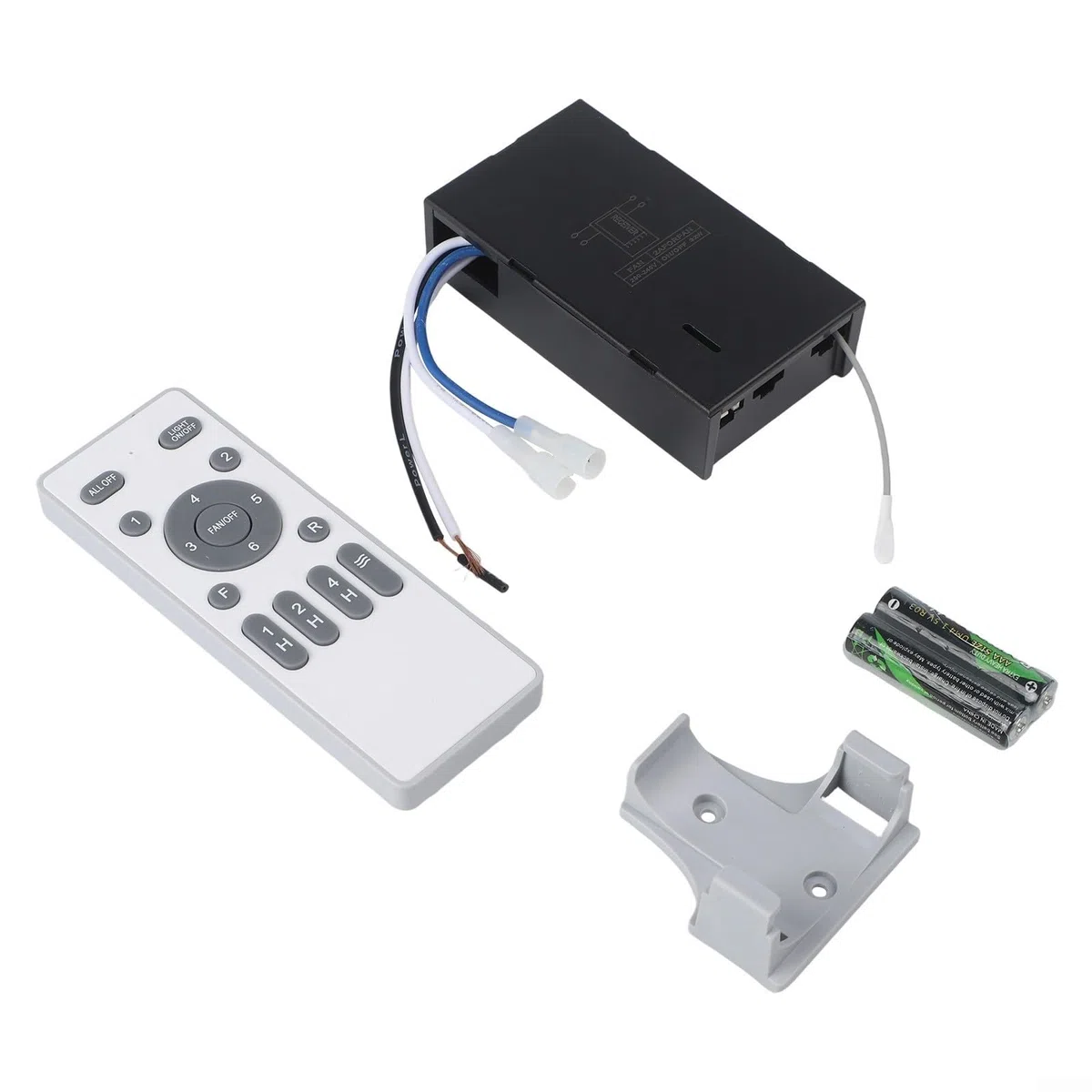 1 mando a distancia + receptor lámpara ventilador de techo dormitorio (A)