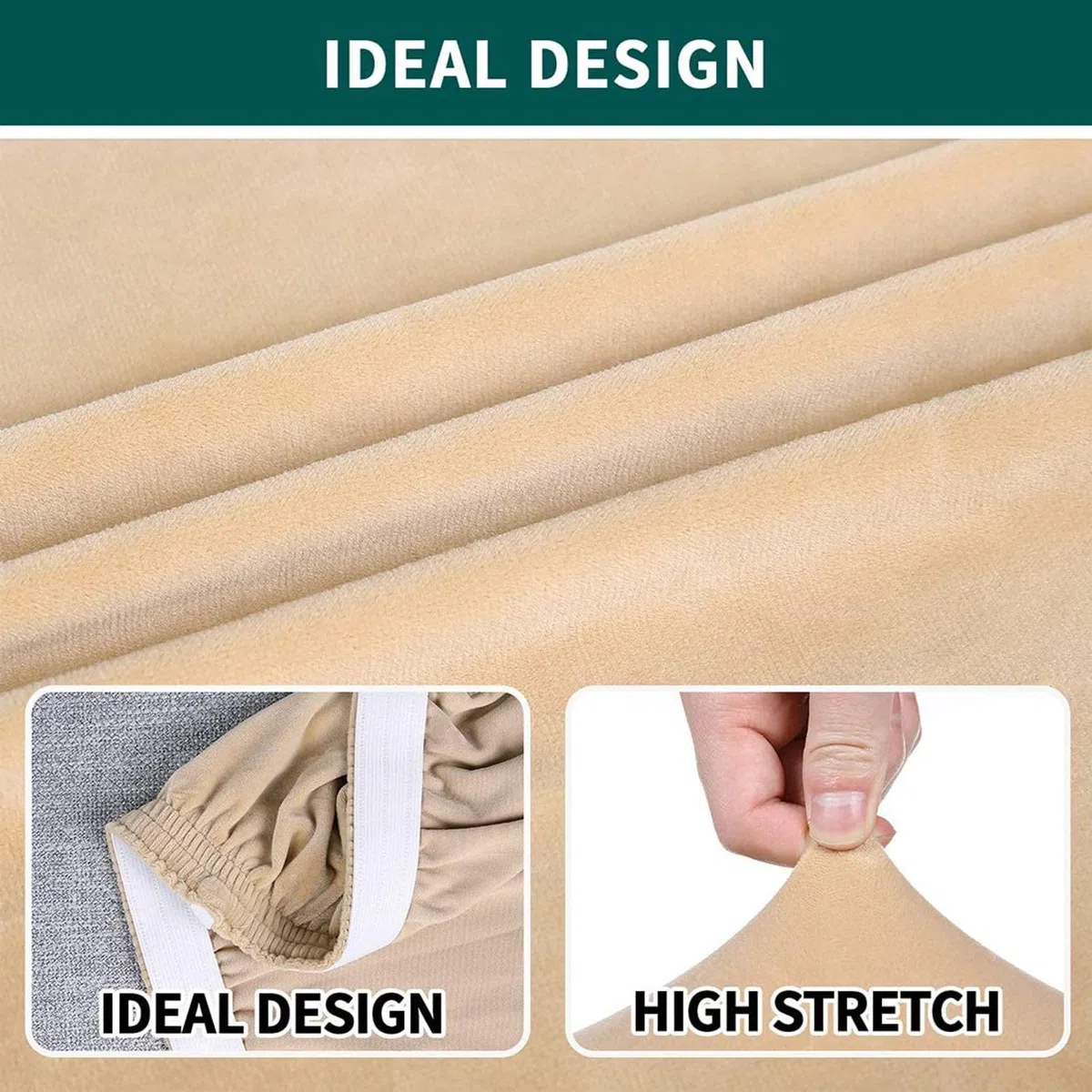 Terciopelo Cubierta De Banco Elástica, Antideslizante Suave Funda De Banco Extraíble Lavable Protector De Muebles para Sala De Estar, Cocina, Dormitorio-Blanco-Universal