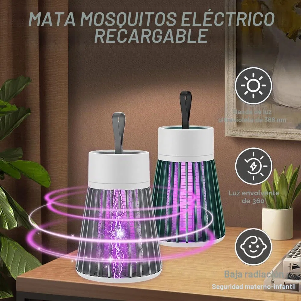 Mozzguard Matamosquitos, 2 piezas 2024 Nueva lámpara antimosquitos, lámpara mata mosquitos portátil, Mozzguard con cable USB, Mozzy Guard para interiores y exteriores, mata insectos para dormitorio