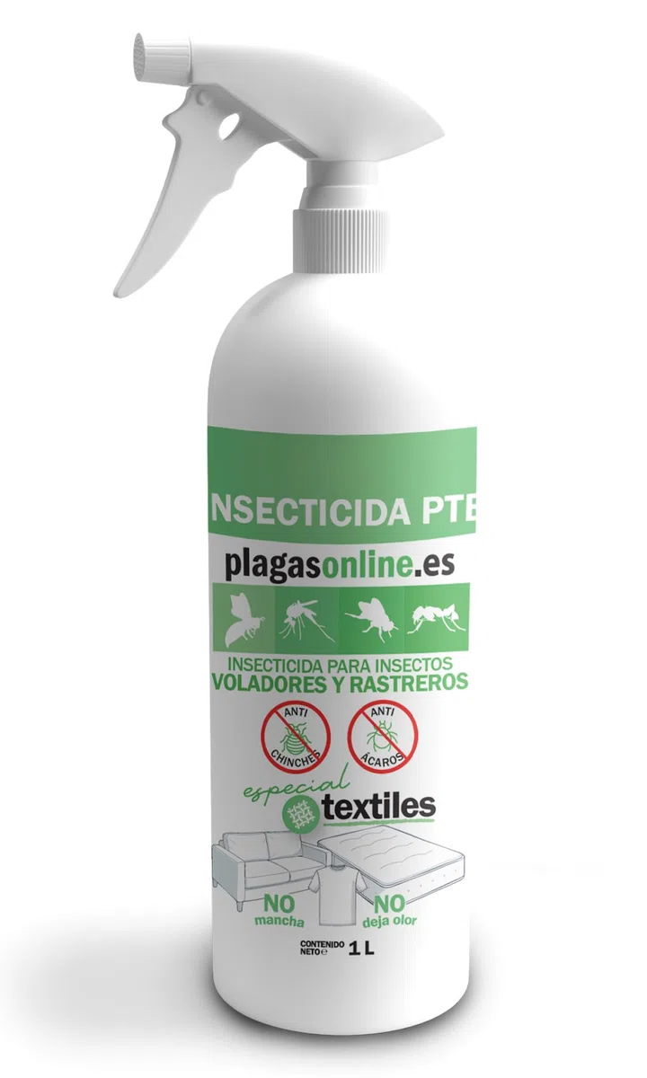 PERMETRINA Spray Insecticida Anti Chinches y Antiácaros para textiles 1L | Repele y Mata Cucarachas, Hormigas e insectos voladores | No mancha y No deja olor | Interiores y Exteriores