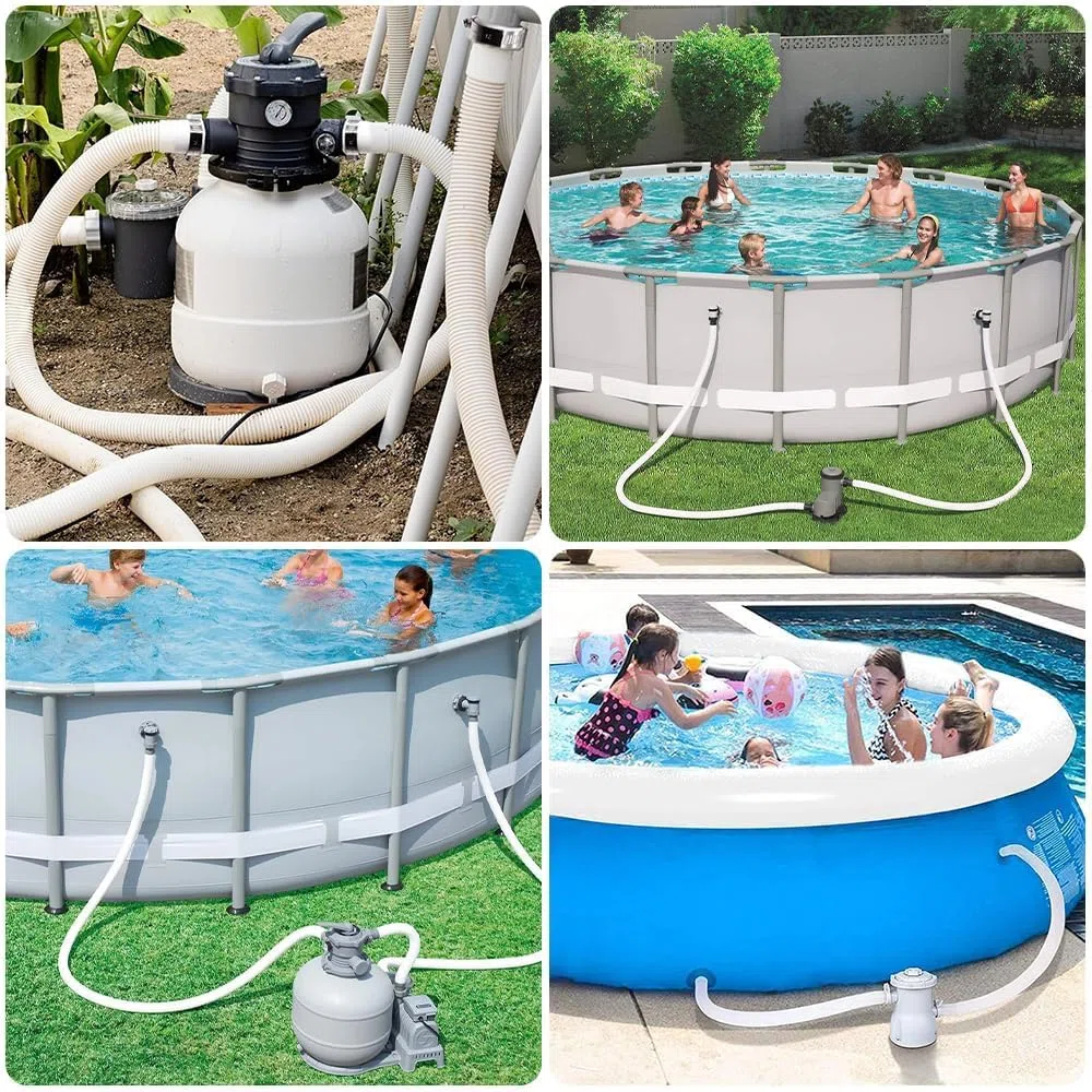 Manguera Piscina 32mm, 2 Piezas 1m Manguera de Repuesto para Piscina Depuradora con 4 Morsetti in Metallo Manguera de Recambio de Filtro Tubo para Piscinas Elevadas