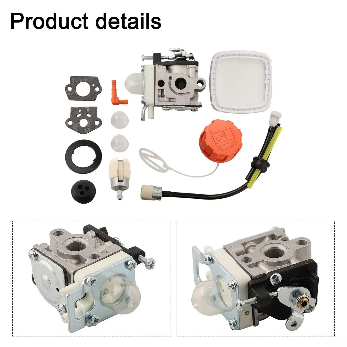 Kit de carburador para Echo PB-2520 para soplador de hojas, sustituye a A021004700 A021000722 A021000723, mezclador de aleación de aluminio con juntas para una fácil instalación y un