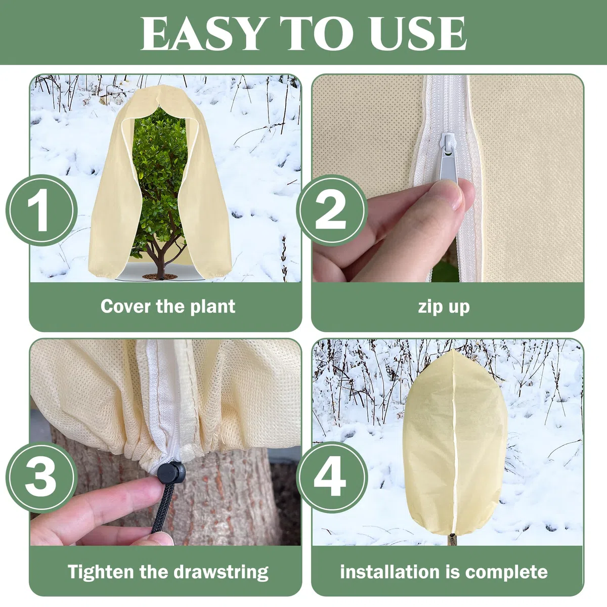 GIONAR 2 Piezas Funda para Plantas, Cubiertas de Protección contra Heladas de Plantas, Funda para Plantas para Invierno, Bolsas de protección Vegetal para Proteger Las Plantas 180 x 120cm