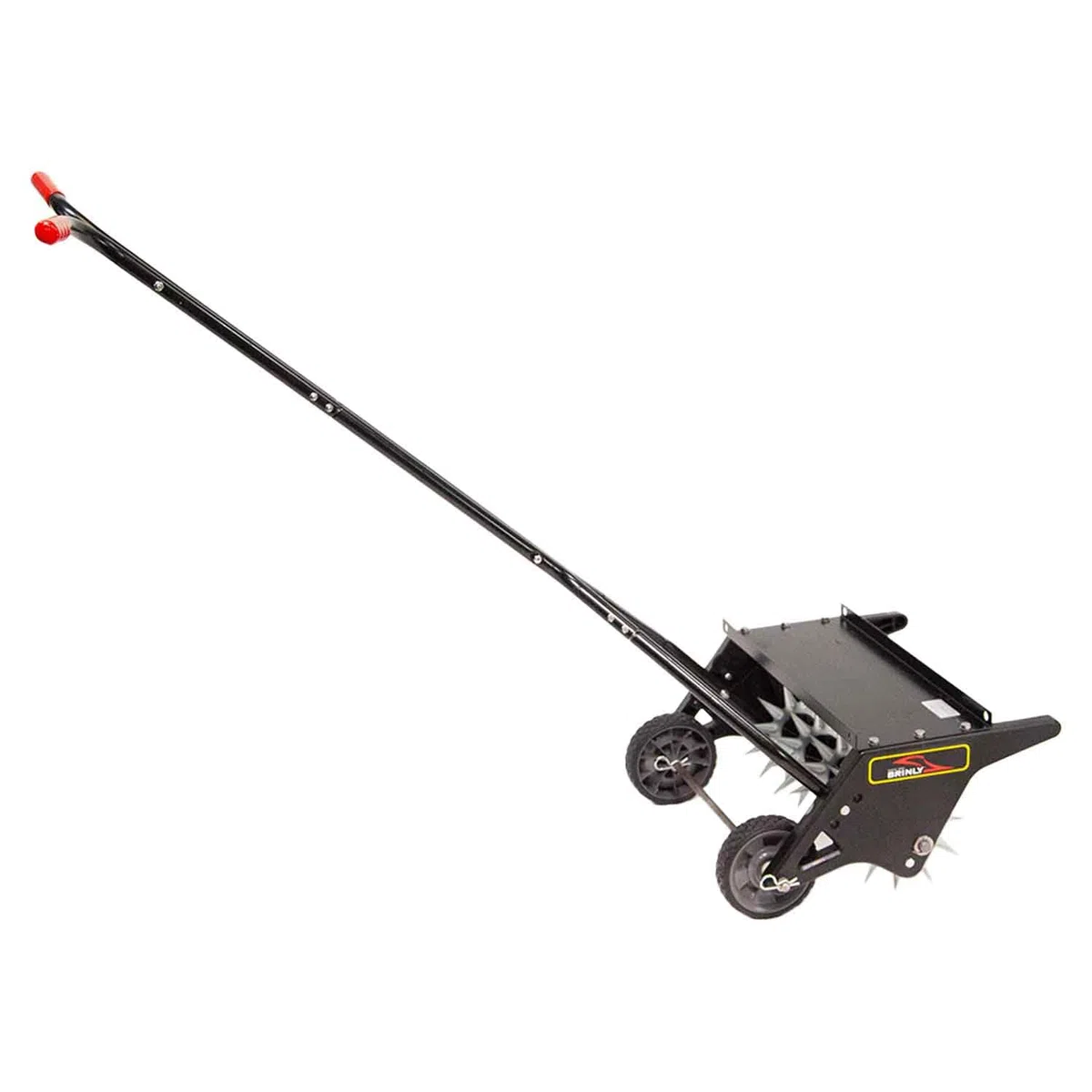 Brinly Aireador de Punta de Empuje Premium de 20 Pulgadas con Dientes de Acero galvanizado 3D y Bandeja de Pesas