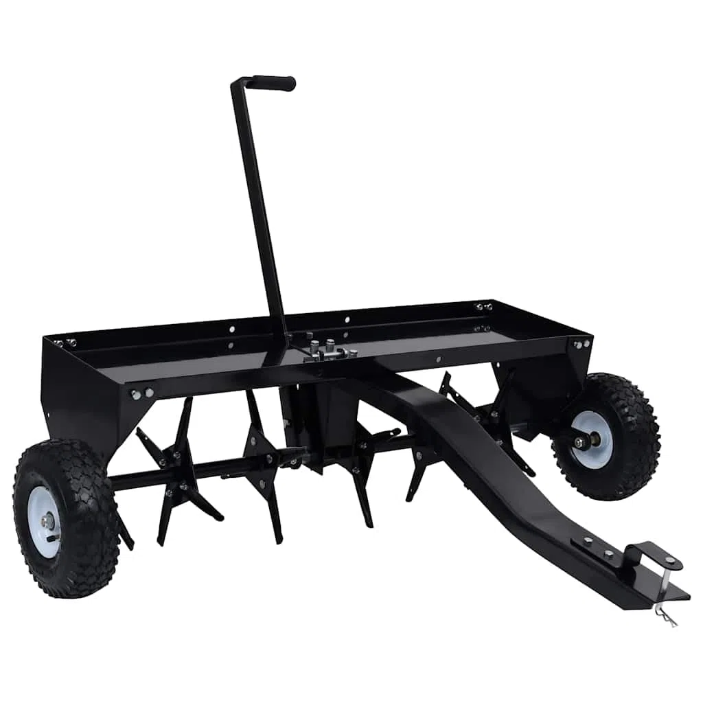 Aireador de césped para tractor cortacésped de 102 cm de ancho de trabajo con 24 puntos de deshuesado, aireador de suelo para tractor de césped y ATV, de acero robusto