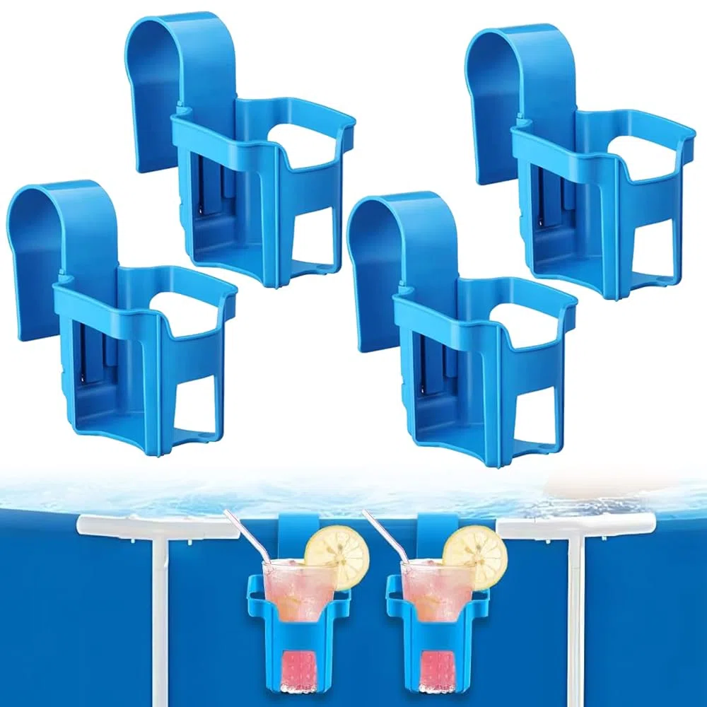 Portavasos De Piscina, 4 Piezas Portavasos Junto A La Piscina, Portavasos Piscina Desmontable, Soportes De Plástico para Vasos De Piscina para Colocar Objetos Pequeños en el Borde de la Piscina