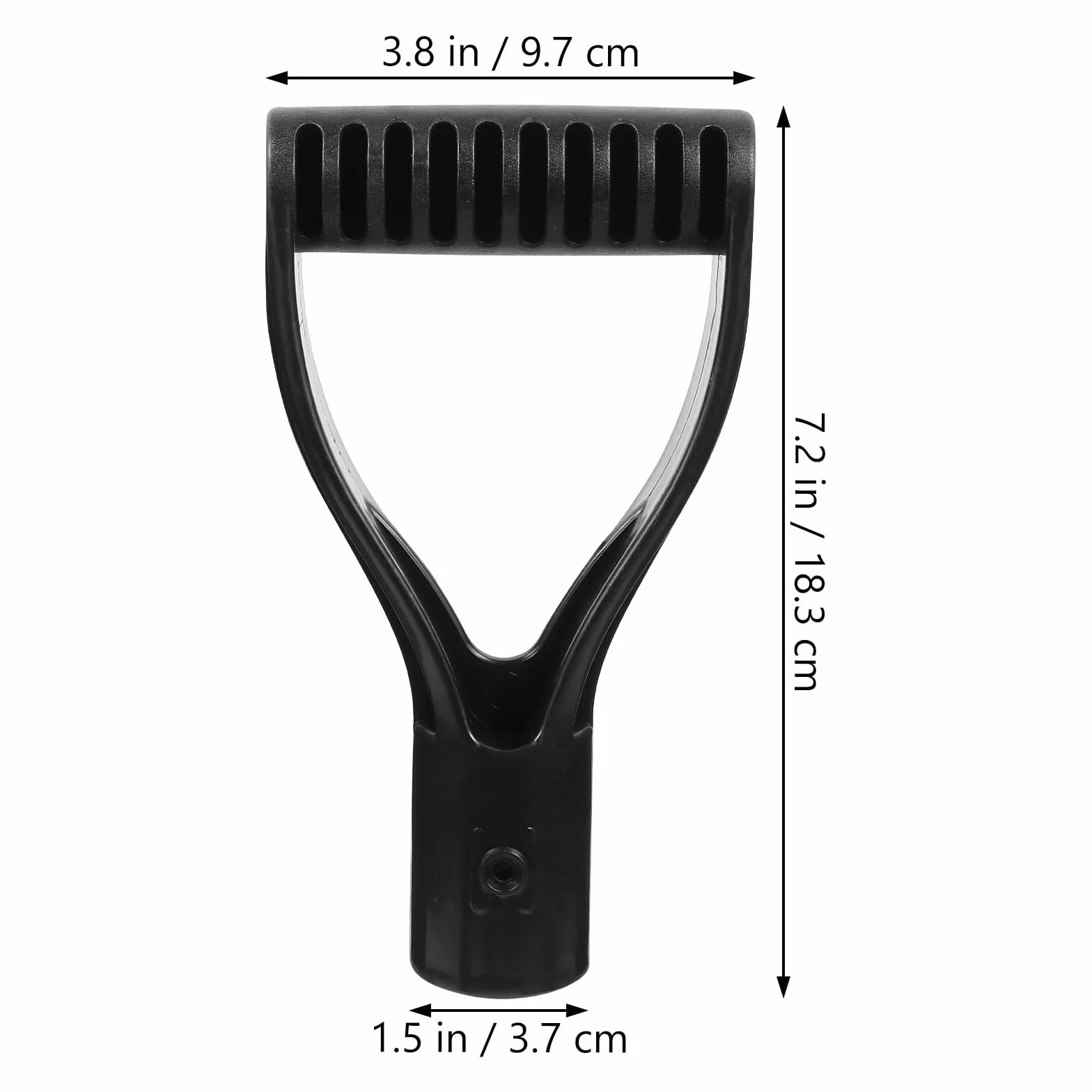 Mango de Pala de Plástico Negro Diseño en D para Horquilla y Pala, Fácil Instalación Rebabas, Paquete de 2 Piezas Adecuado para Accesorios de Jardín