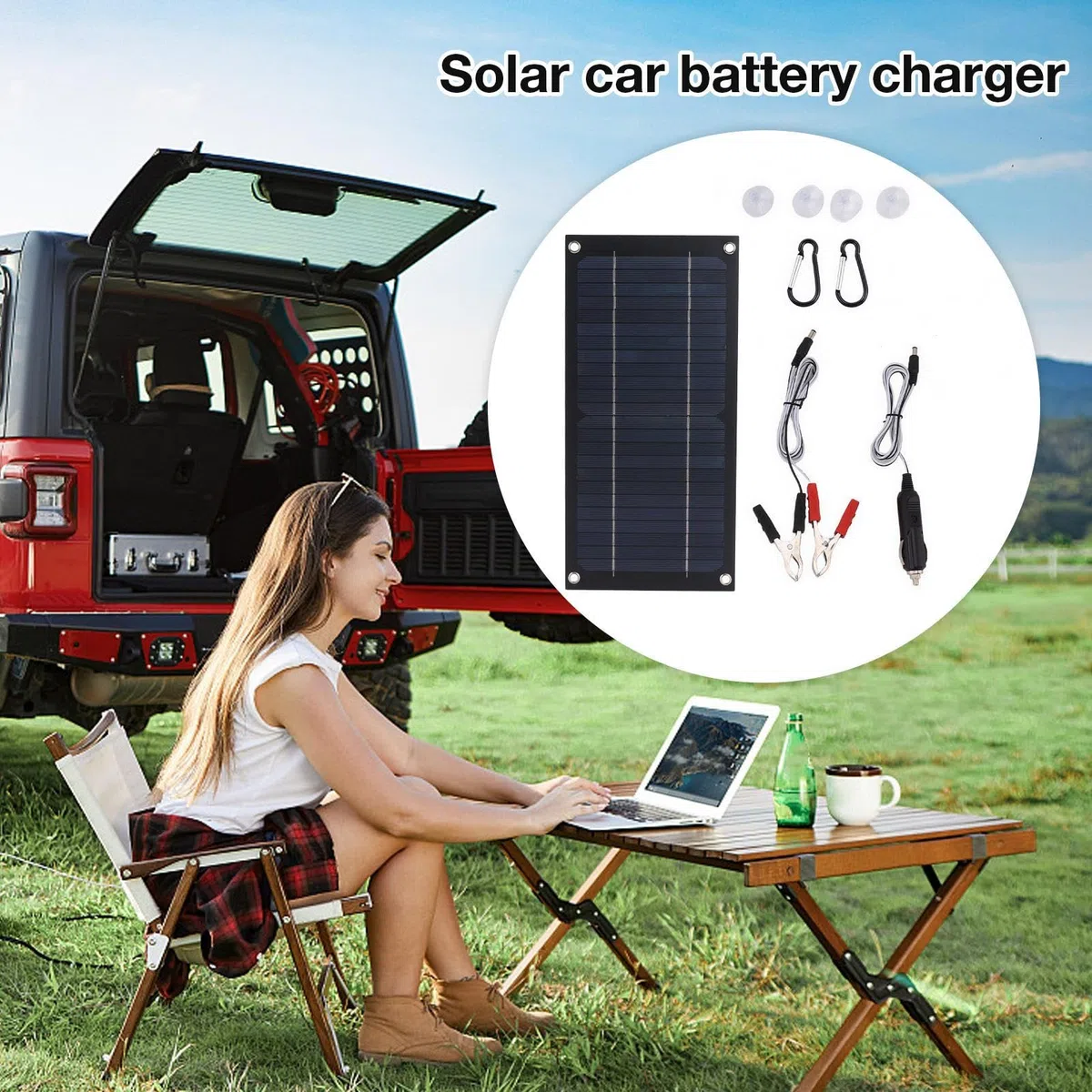 Cargador De Batería Solar, Panel Solar Portátil, Camping Panel Solar, Cargador De Almacenamiento Solar, Cargador Solar Impermeable Y Mantenimiento