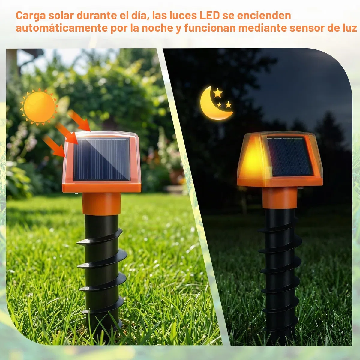 Repelente Solar de Ultrasonidos para Topos y Roedores 2 Unidades, 6 Modos Aleatorios 200m² por Dispositivo Protección 360° Luz LED IP66 Impermeable Ideal para Jardín y Césped