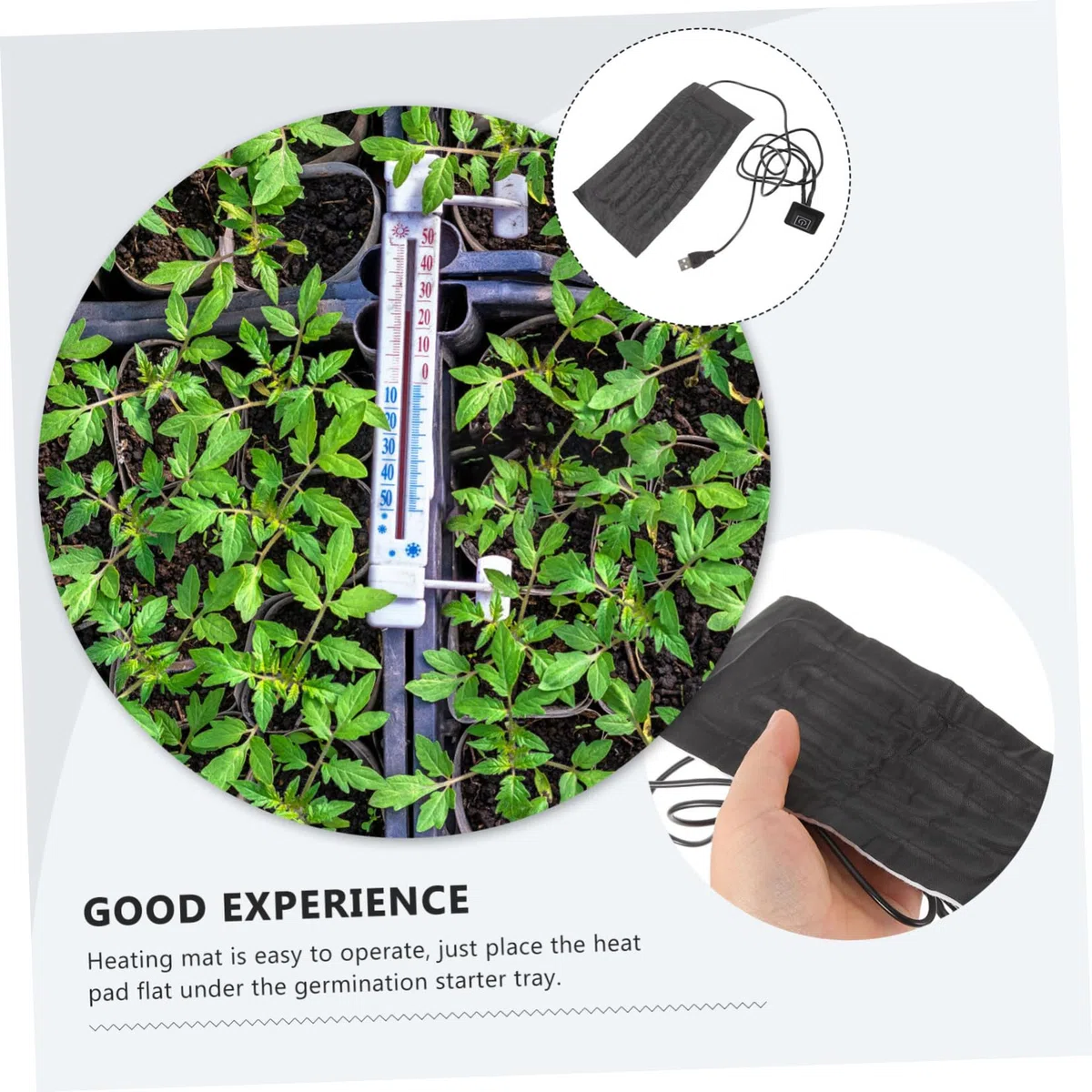 Almohadilla Térmica para Plantas con Calefacción Eléctrica Accesorio para Mascotas con USB