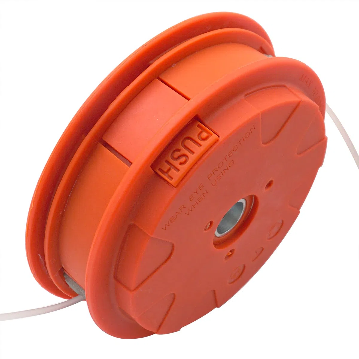 Cabezal de bobina de repuesto M10 x 1,25 mm para desbrozadora, cable izquierdo con hilo de 15 m x 2,4 mm, color naranja