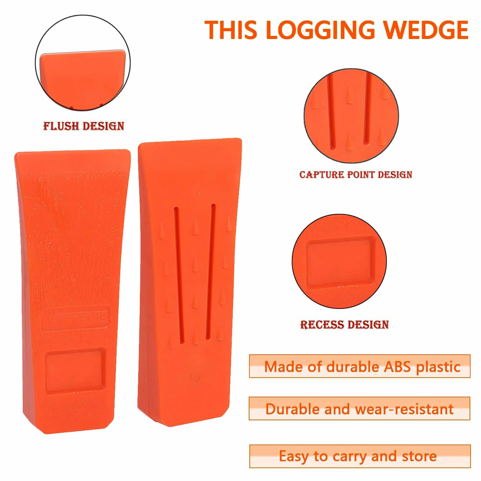 6" Cuñas de tala para motosierra con púas, una tala segura, ABS Cuñas de división con bolsa, robusta y duradera, accesorios forestales bosque, accesorio herramienta para leñadores (6 piezas)