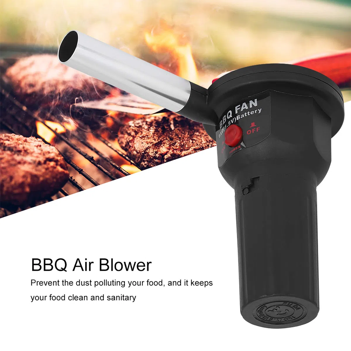 Soplador portátil de barbacoa con cable USB, ventilador de barbacoa de mano, soplador de aire eléctrico, herramienta de fuelle de fuego para cocinar al aire libre, picnic, camping