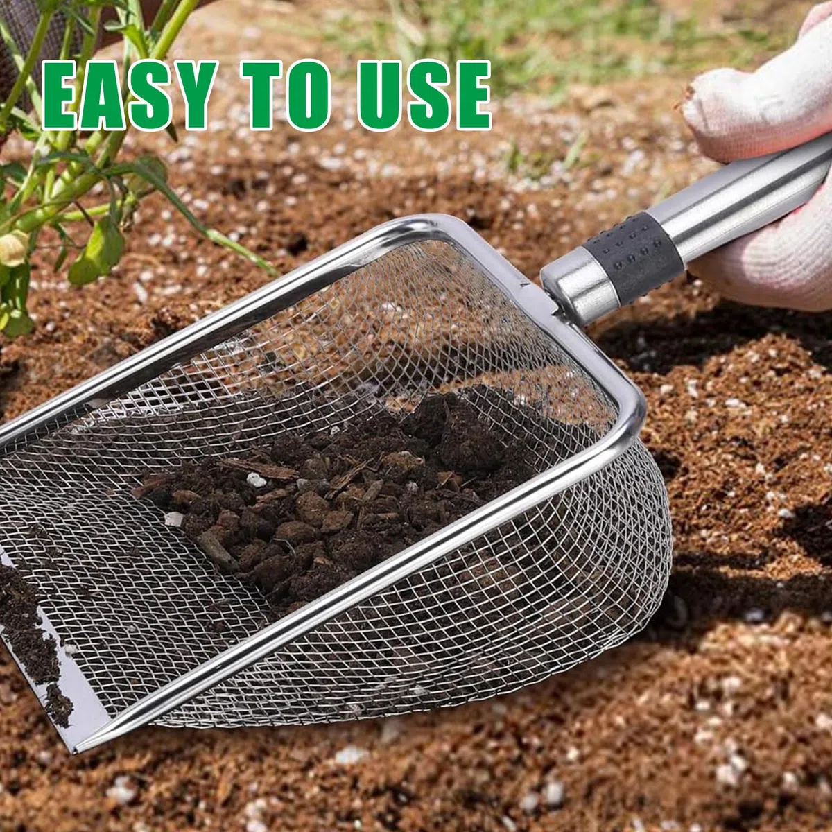 Tamiz De Jardín De Acero Inoxidable,4 Piezas Tamiz De Suelo De Acero Inoxidable,Tamiz De Suelo Para Jardinería,Tamiz Resistente A La Intemperie Para Piedras De Compost,Compost,Piedras,2+2,8+3,8+5mm
