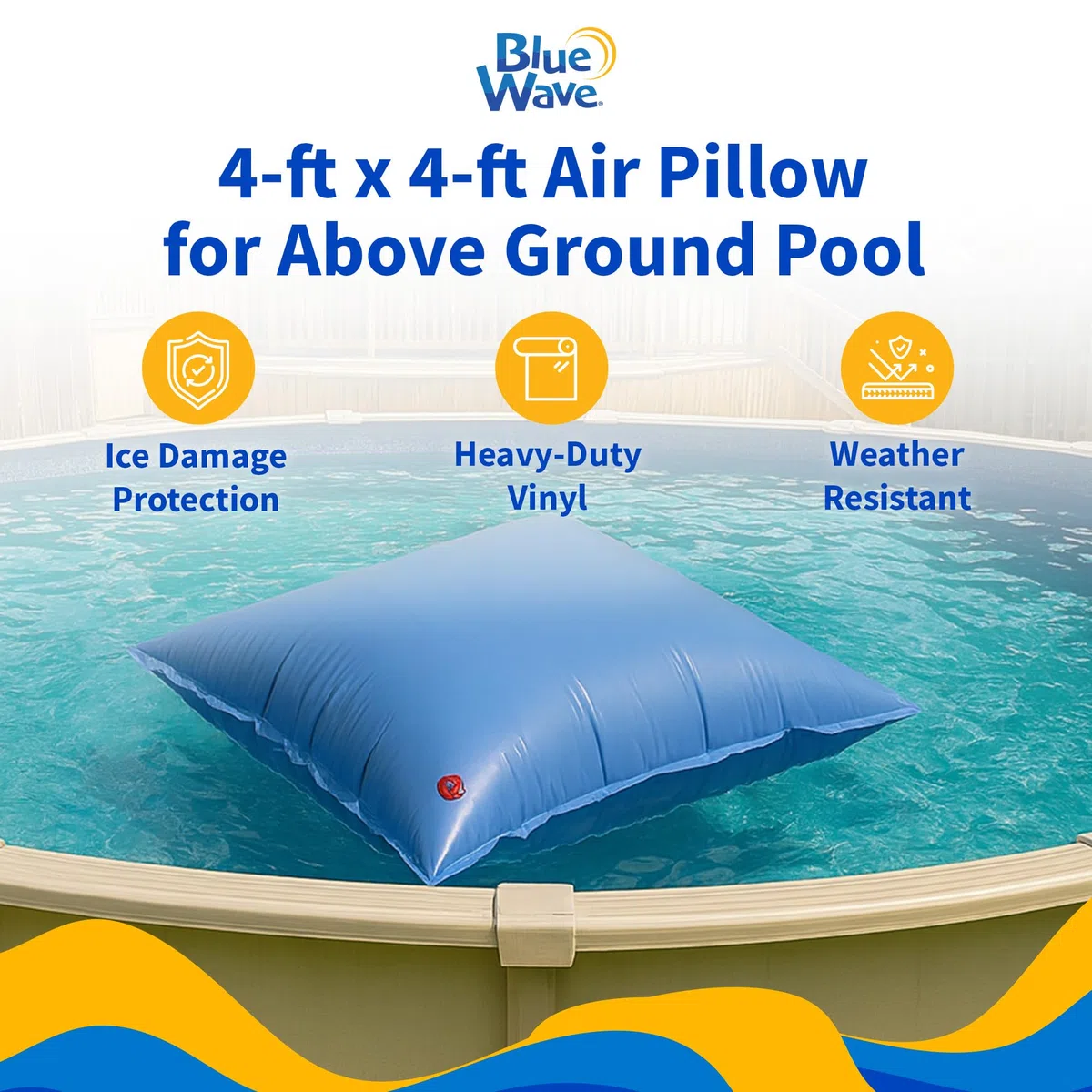 Blue Wave Nadar Tiempo Aire Almohada para Piscina sobre Suelo