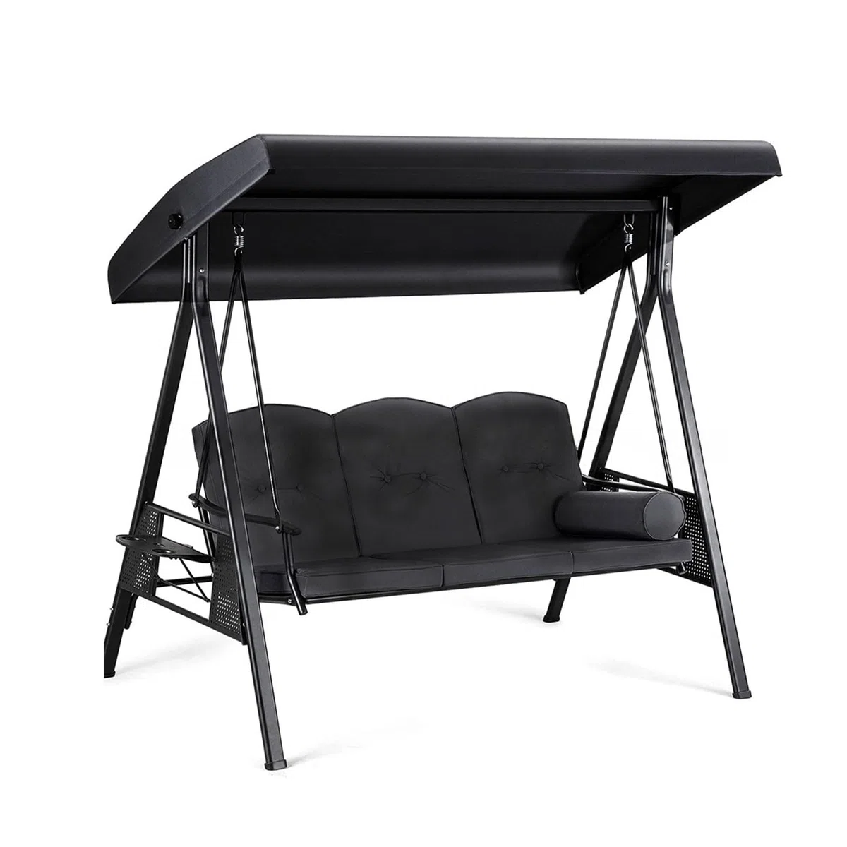 Toldo universal para columpio de Hollywood, cubierta impermeable y protectora contra lluvia y sol, tela Oxford 210/420D, color negro