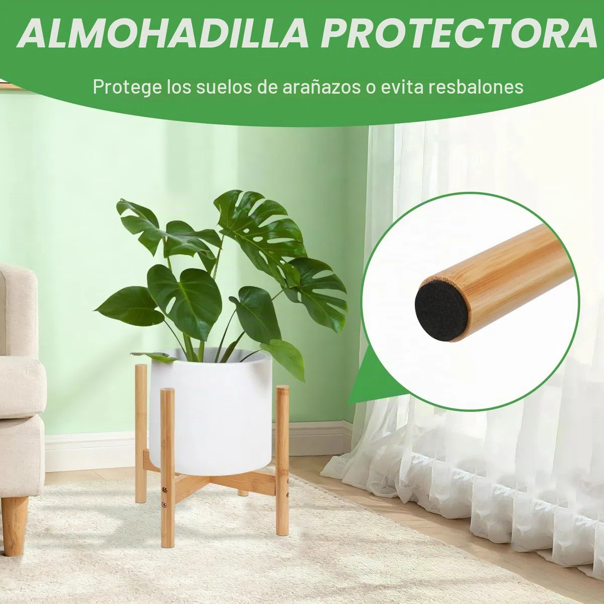 Soporte moderno para plantas de interior de estilo de mediados de siglo, de madera, para hogar, oficina, jardín, patio, restaurante o cafetería
