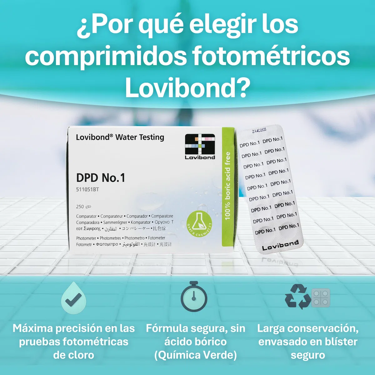Certikin DPD Nº 1 Reactivo Piscina 250 Tabletas