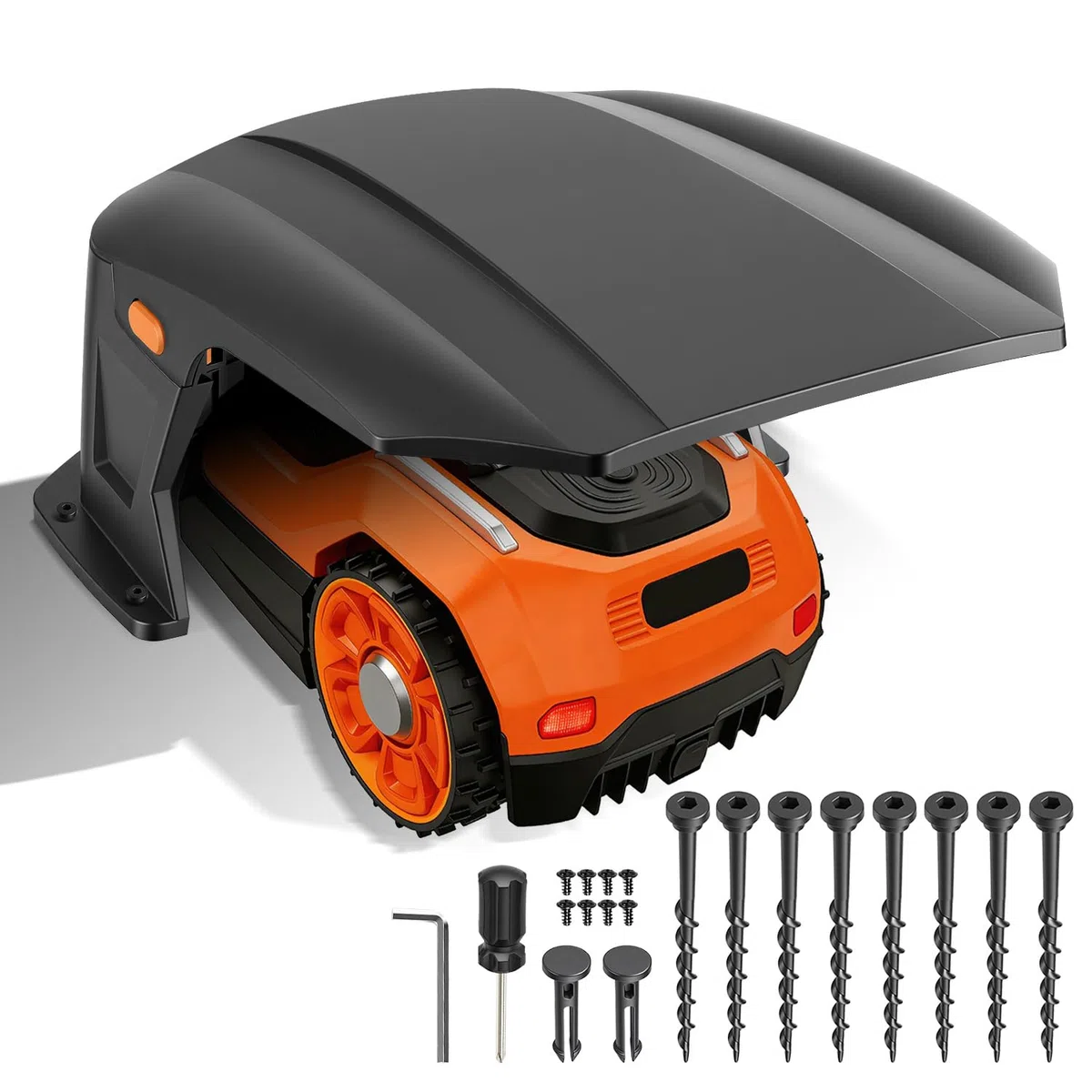 Robot cortacésped garaje plegable 70,5 x 57 x 33 cm cortacésped robot cortacésped techo de plástico, protección contra la intemperie para cortacésped, protección UV y protección contra la
