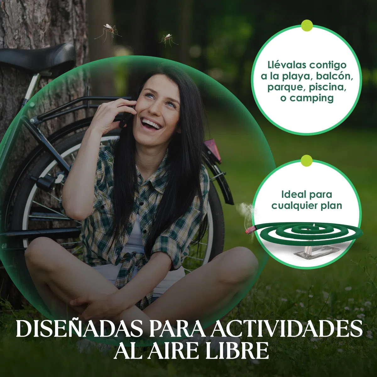 Espirales Antimosquitos y Quemador de Incienso de Ceramica Citronela Antimosquitos, Incienso Antimosquitos Exterior Espirales de Incienso con Soporte: Patio, Terraza, Camping o Interior (20Espirales)