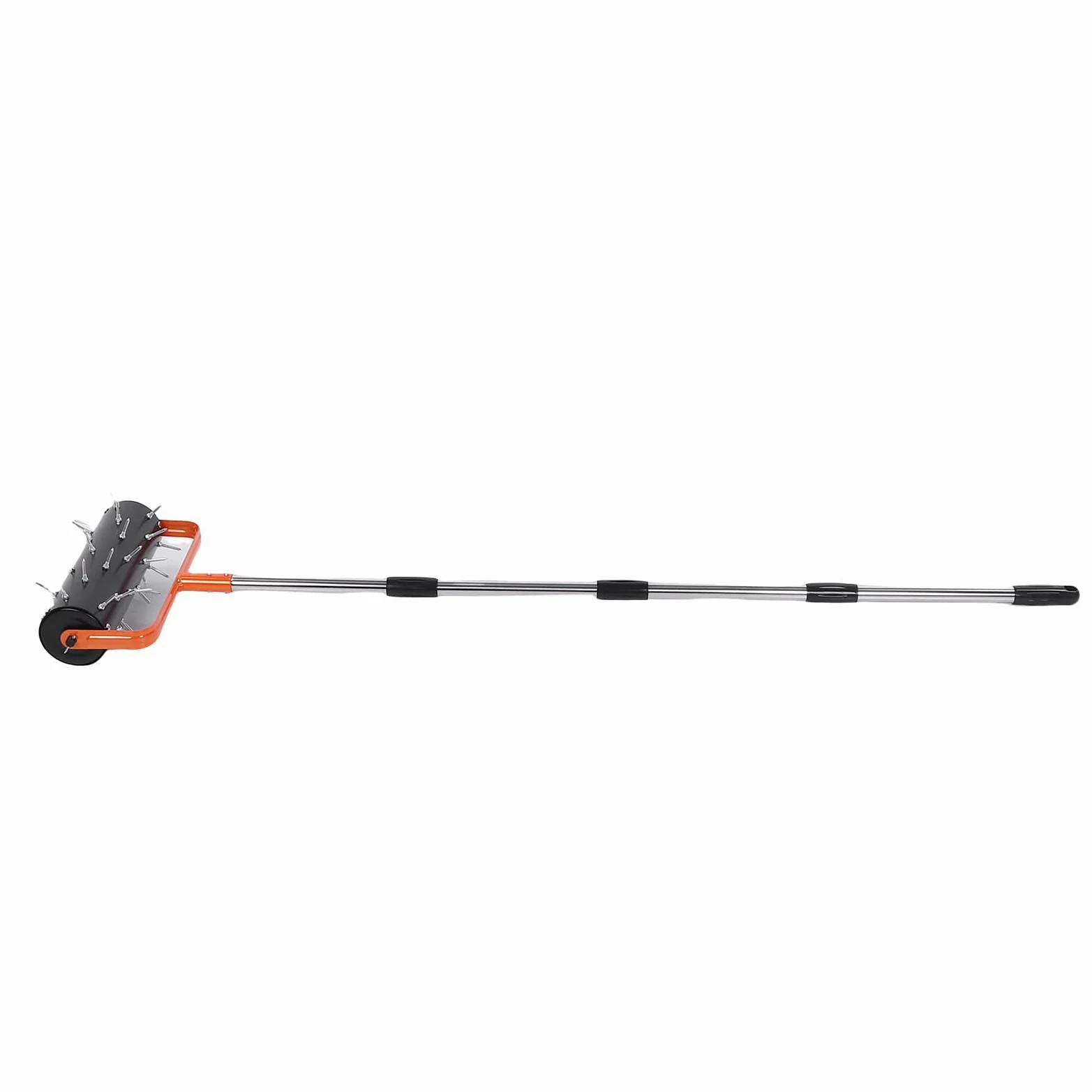 Aireador de Césped Rodante 18 Pulgadas, Herramienta de Aireación de Suelo con 42 Púas de Acero Tratado Térmicamente y Ajustable de 41 Pulgadas para Jardín y Patio