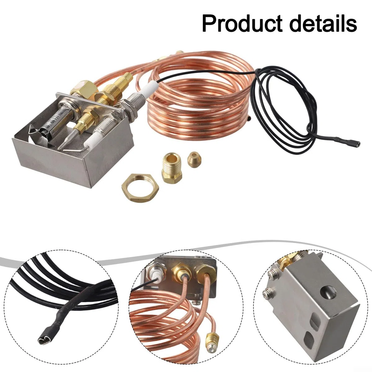 Kit de quemador piloto de gas, kit de encendido de propano de gas, con conjunto de quemador piloto de encendido de termopar para calentador de gases, chimenea