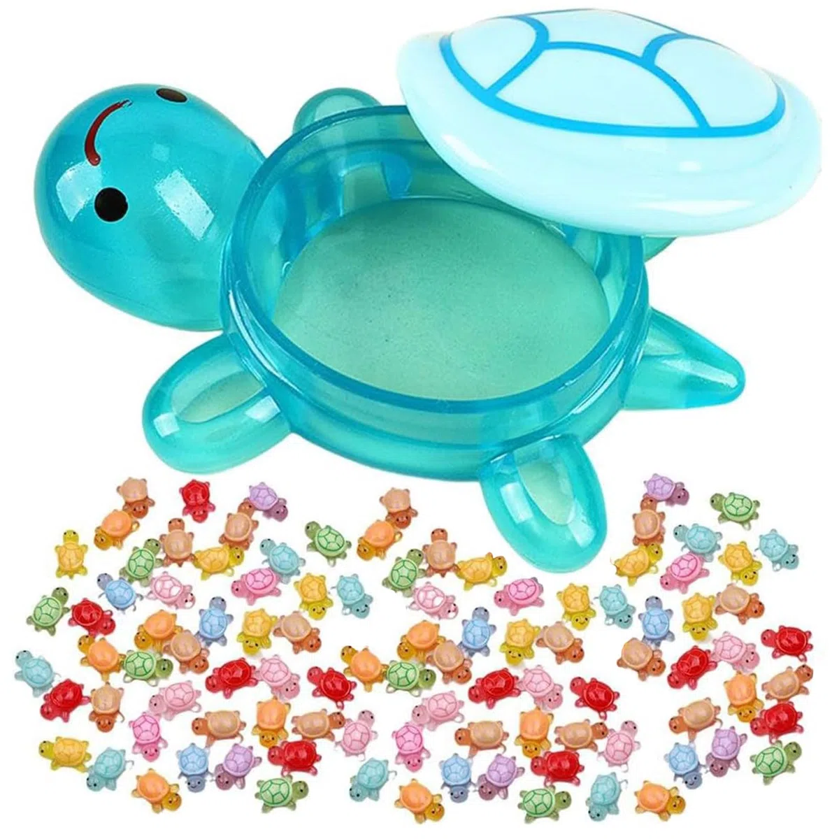 Paquete de 40 adorables pequeñas Tortugas para Manualidades, Mini Figuras de Tortugas Brillantes con Caja de Almacenamiento, Mini Tortugas Que Brillan en la Oscuridad Hechas de Resina