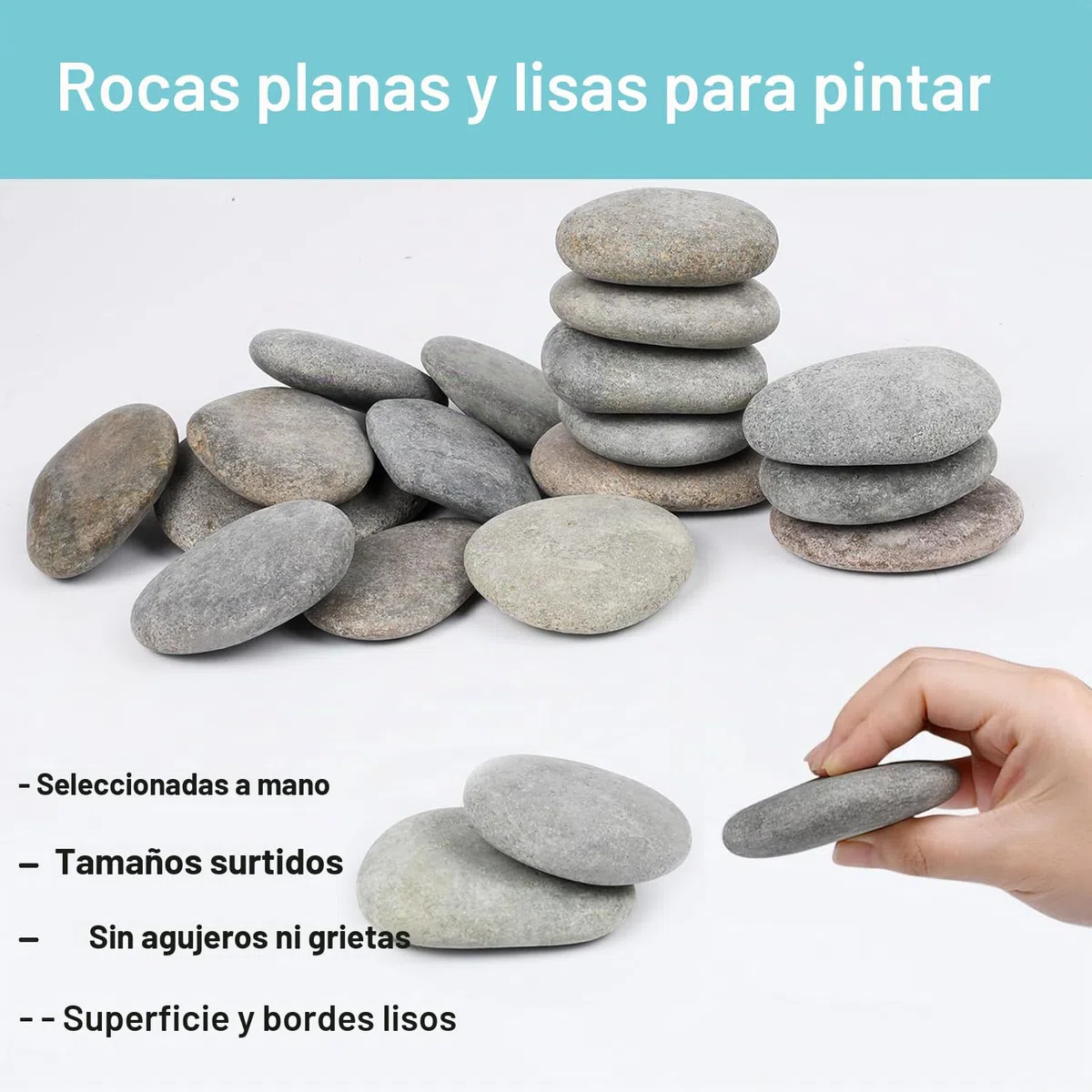 KAHEIGN 20 Piezas Piedras para Pintar, 1,9KG 5-8cm Piedra Planas para Pintadas Guijarros de Río Grandes Lisas Naturales para DIY Manualidades Escuela Amabilidad Pintura Proyecto Decoraciones