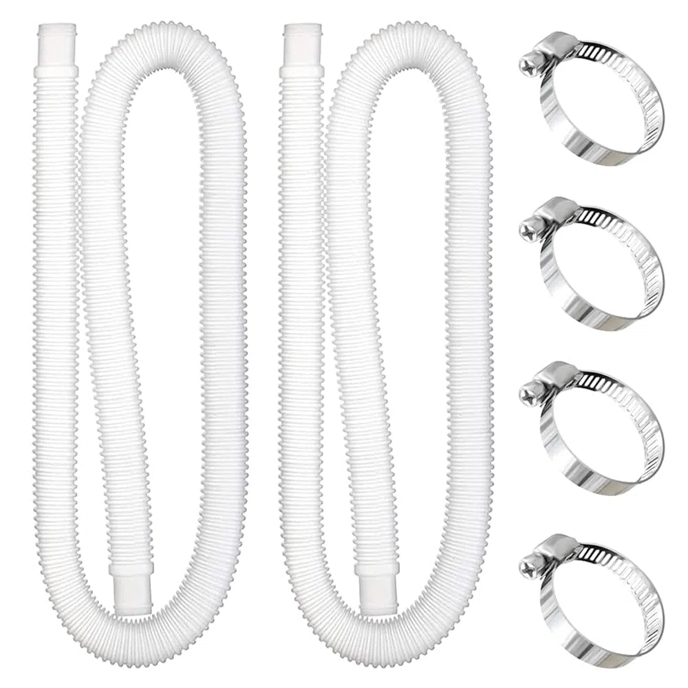 Manguera Piscina 32mm, 2 Piezas 1m Manguera de Repuesto para Piscina Depuradora con 4 Morsetti in Metallo Manguera de Recambio de Filtro Tubo para Piscinas Elevadas