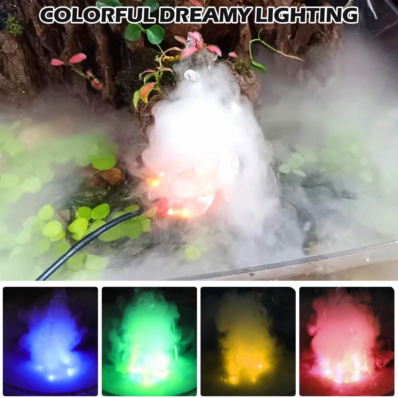 BORDEAG 2 Piezas Generador De Niebla, 5 V Máquina De Niebla, Brumizador Ultrasónico, Mini Nebulizador Ultrasónico para Decoración De Acuarios Pecera/Roca/Estanque/Decoración/Hidroponía