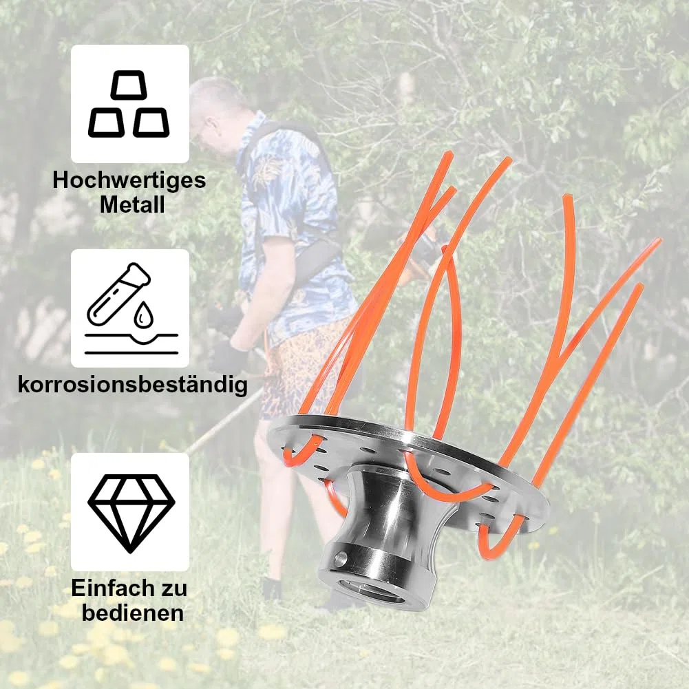 Cepillo para desbrozadora de malas hierbas, de aluminio con hilo de nailon de 32 raíces, cepillo universal para hierba silvestre, cabezal de recortador para desbrozadora, accesorios para jardín