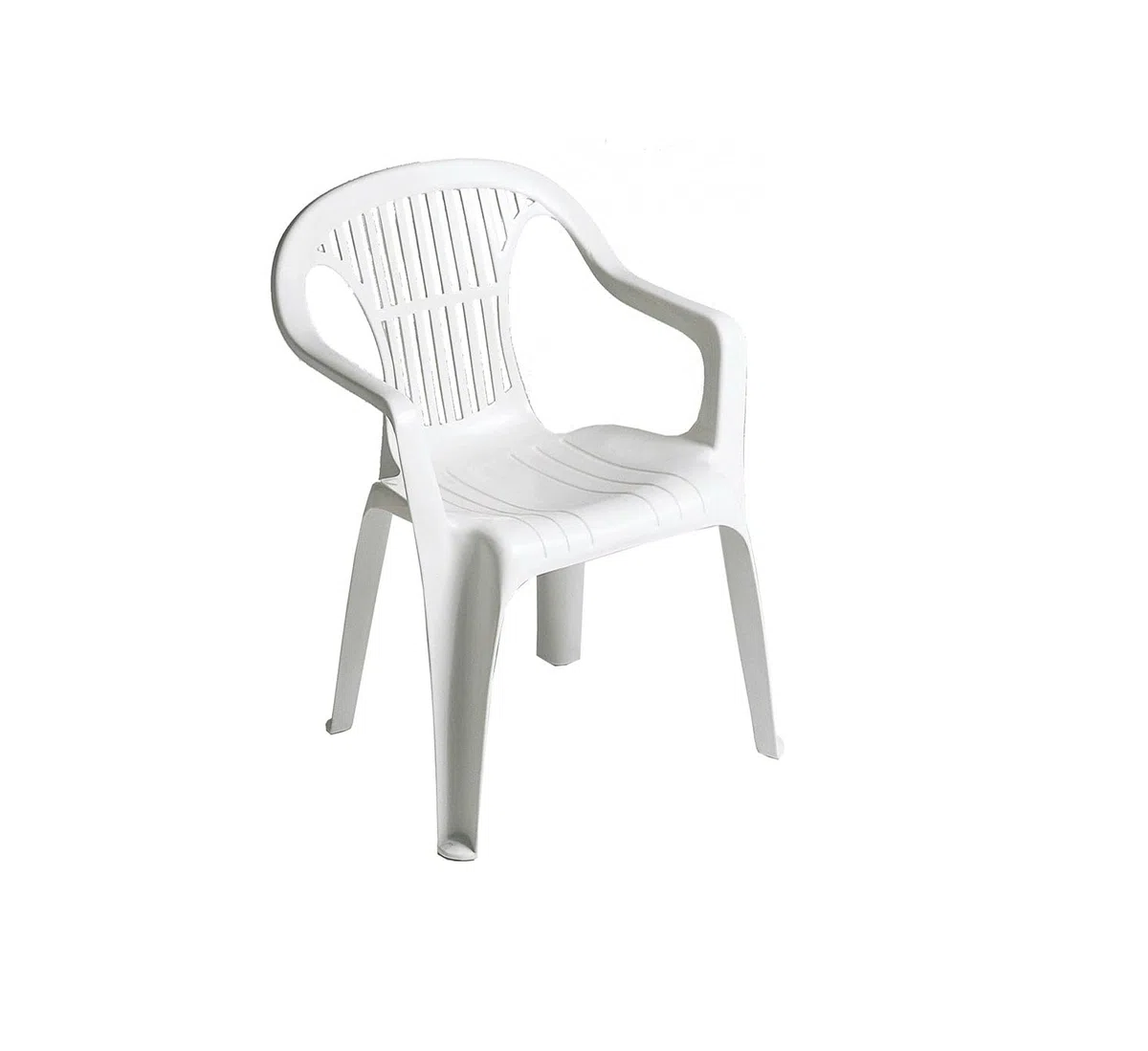 Silla Blanca para Terraza, Color Blanco, Mobiliario de Jardín, Fabricada en Resina, Resistente al Clima, Apilable