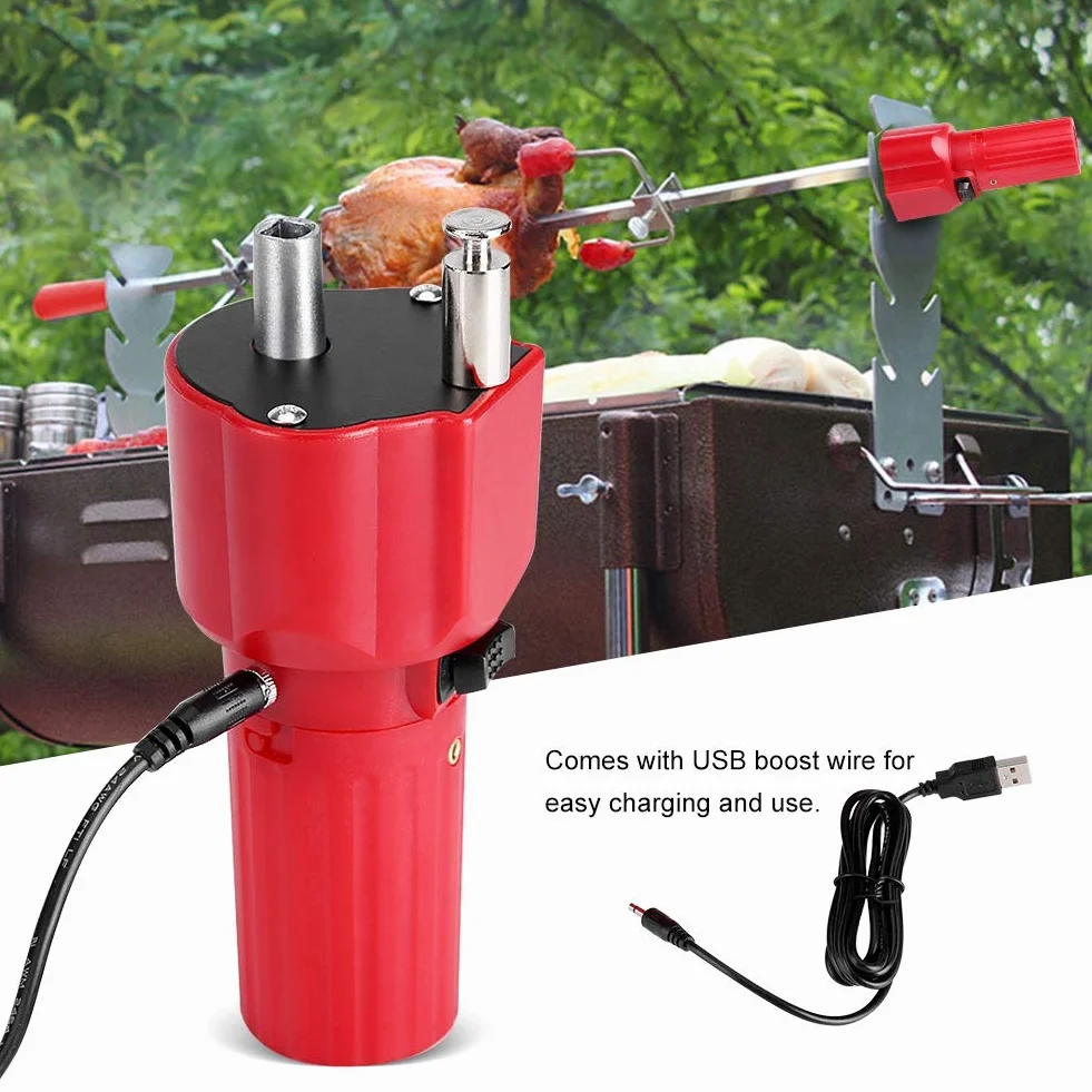 Motor de Barbacoa, Motor de Parrilla de Barbacoa, Sólida Construcción Barbacoa Grill Rotador Motor Barbacoa Asado Soporte Accesorio con Cable USB