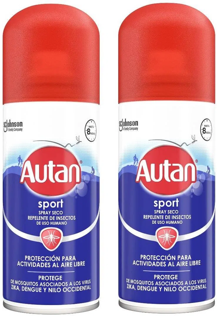 Autan, Pack de 2 Sport Aerosol, repelente multi insecto deportivo resistente al sudor (2 x 100 ml)