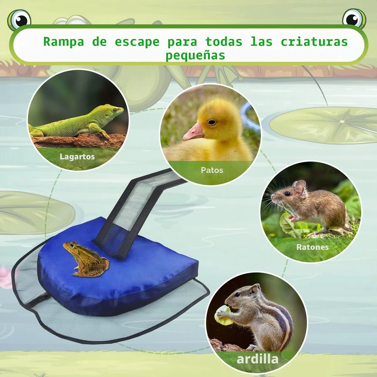 LATERN 2 Piezas Rampa de Escape para Animales, 45CM x 34CM Salvaanimales Flotante Almohadilla de Escalera de Escape Inflable para Salvar Ranas y Todos Animales Pequeños Que Ingresan Piscina