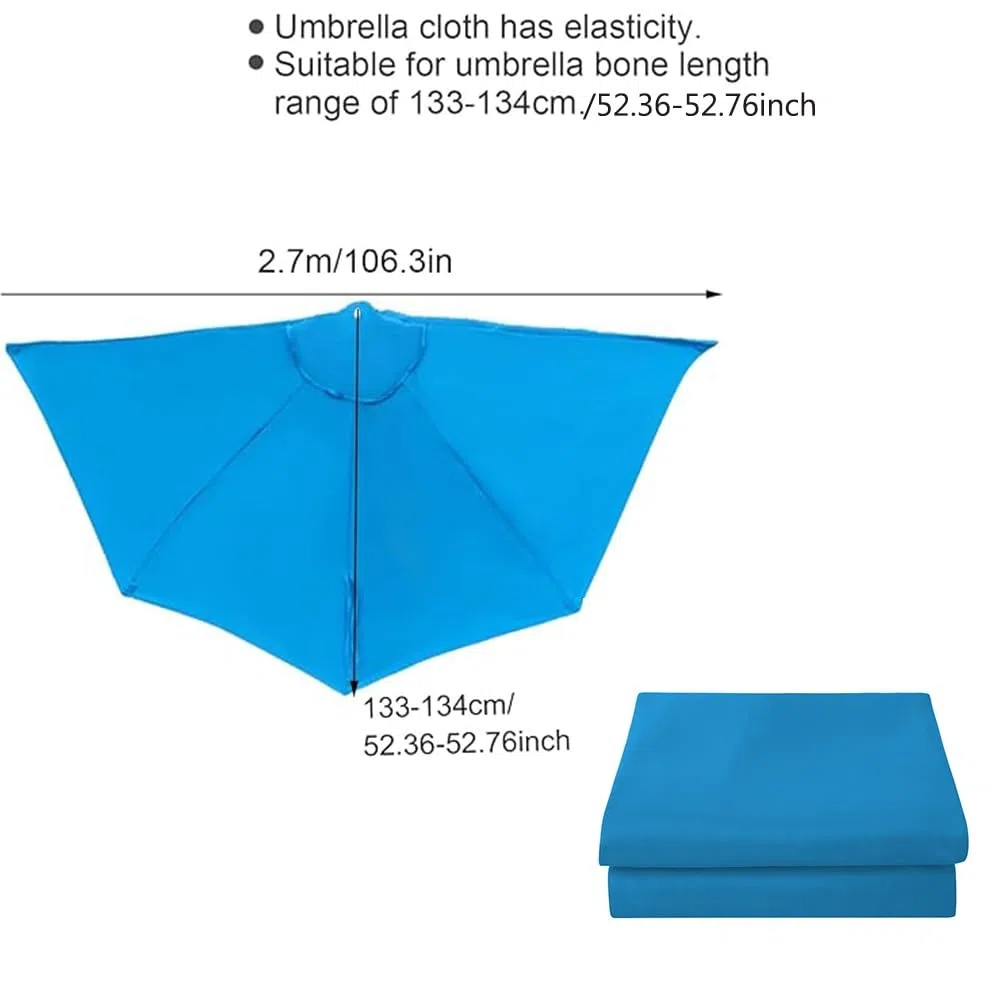 270cm Toldo De Recambio para Sombrilla De Media, Cubierta De Repuesto para Sombrilla De Patio, Toldo De Repuesto para Sombrilla 5 Varillas, Protección UV Impermeable(Beige)