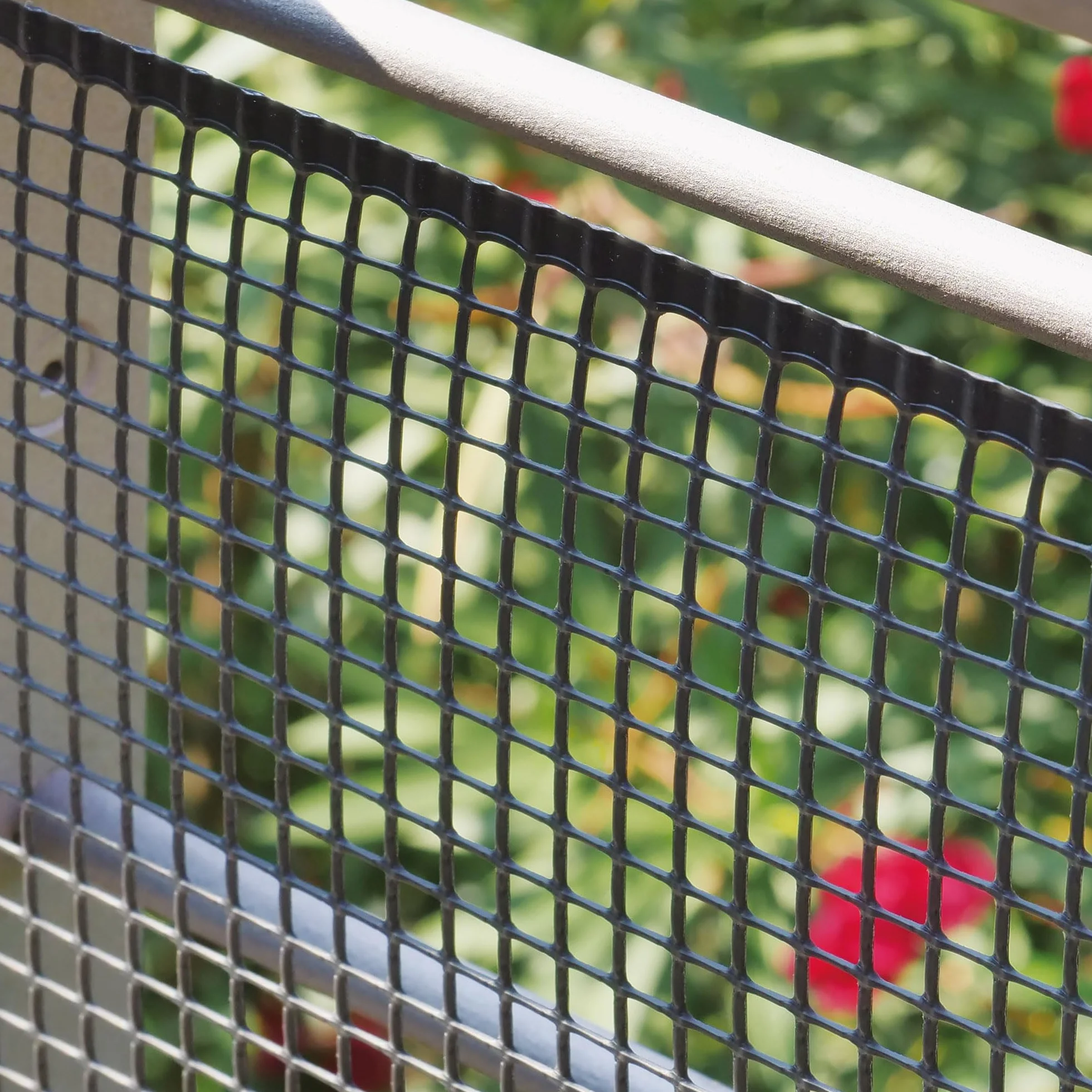 TENAX Quadra 10 Antracita 1,00x5 m, Malla de Plástico Protectora Multiuso para Balcones, Vallas y Cercados