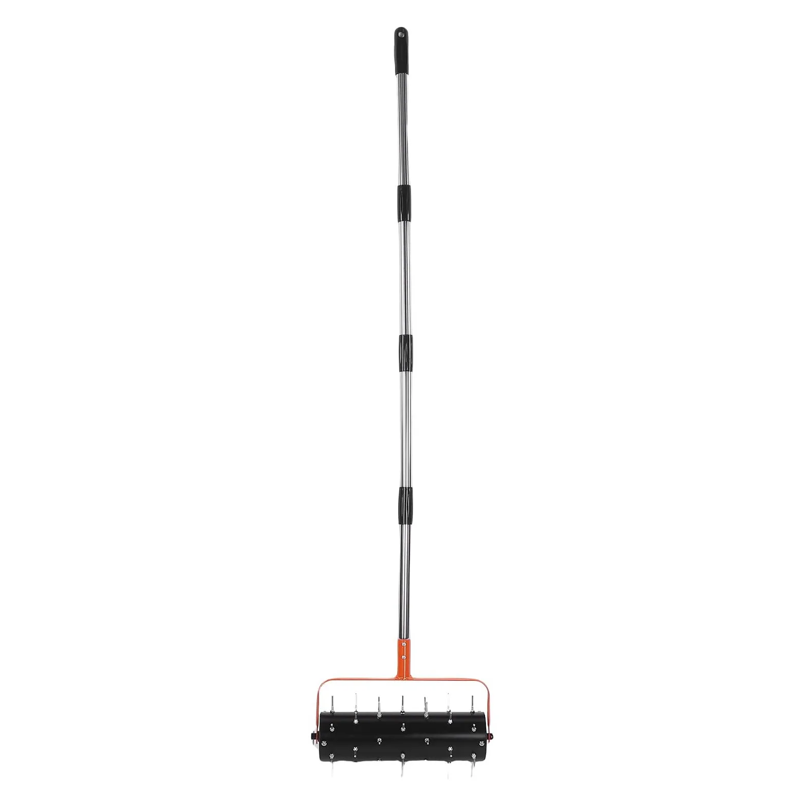 Aireador de Césped Rodante 18 Pulgadas, Herramienta de Aireación de Suelo con 42 Púas de Acero Tratado Térmicamente y Ajustable de 41 Pulgadas para Jardín y Patio