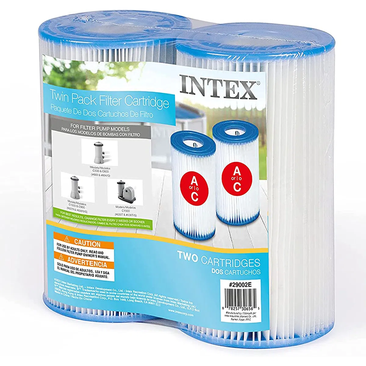 Intex 29002E Cartucho de Filtro Tipo A para Piscinas, Paquete Doble, Blanco, 1 Paquete
