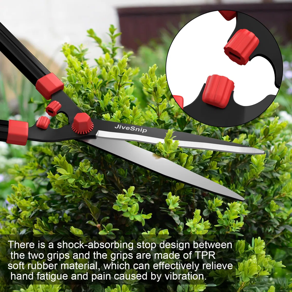 JiveSnip Tijeras Cortasetos de 23" Hedge Shears - Cuchillas de Acero al Carbono Muy Afiladas, Revestimiento Antioxidante, Tijeras de Jardín Ligeras Para Recortar Setos, Arbustos y Matorrales