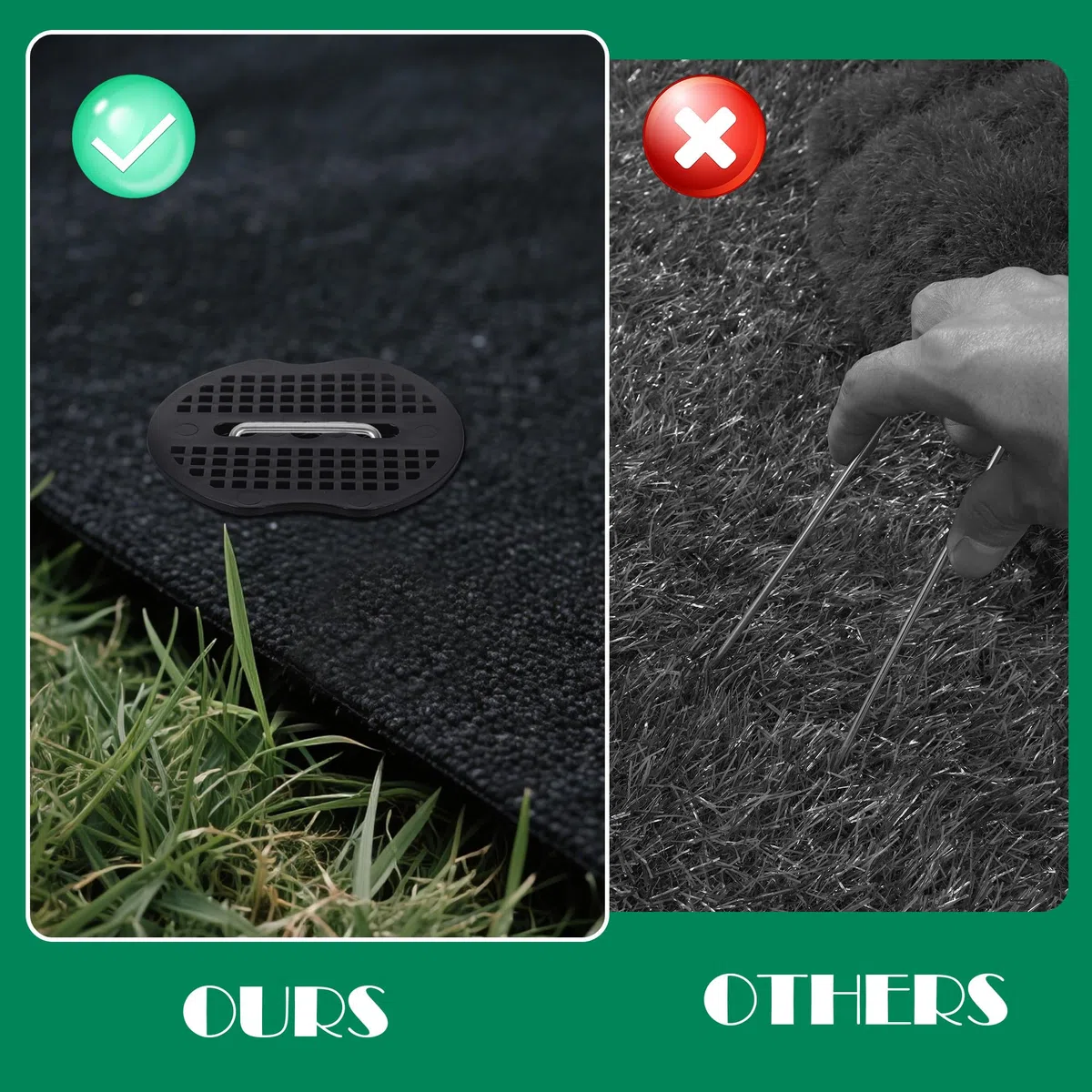 100pcs Grapas para Malla Antihierba 100 Washers con un Gancho Grapas de Jardín 15x4cm, Ø2.5mm para Céspedes, Jardines y Tuberías (201, Negro + Plata)